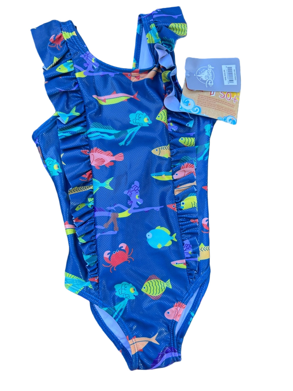 Disney Pixar Luca and Alberto Ruffle Swimsuit UPF 50+ - Picture 2 of 12